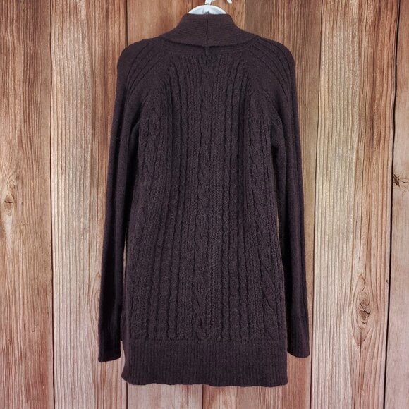 Allsaints Womens Size 10 Galaxy Flex Cardigan Mohair Wool Purple Brown - Picture 5 of 11